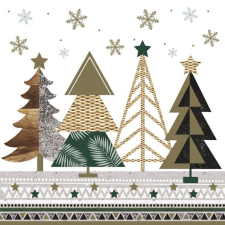 Javoli Karácsony Graphic Trees szalvéta 20 db-os 33x33 cm papírárú, csomagoló és tárolóeszköz