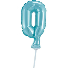 Javoli Kék 0-ás Light Blue szám fólia lufi tortára 13 cm party kellék