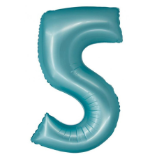 Javoli Kék 5-ös Light Blue Mat szám fólia lufi 76 cm party kellék