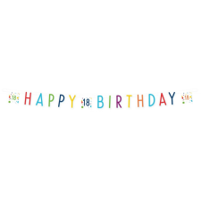 Javoli Konfettis Happy Birthday 18 felirat 180 cm party kellék