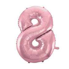 Javoli Light Pink, Rózsaszín 8-as szám fólia lufi 92 cm party kellék