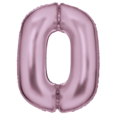 Javoli Lustre Pastel Pink, Rózsaszín 0-ás szám fólia lufi 86 cm party kellék