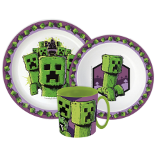 Javoli Minecraft The Movie étkészlet, micro műanyag szett bögrével 390 ml babaétkészlet