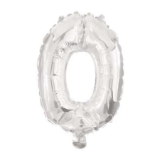 Javoli Mini 0-ás Silver szám Fólia lufi 33 cm party kellék
