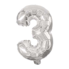 Javoli Mini 3-as Silver szám Fólia lufi 31 cm party kellék