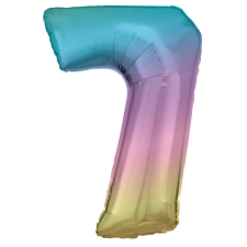 Javoli Pastel Rainbow óriás szám fólia lufi 7-es, 83 cm party kellék