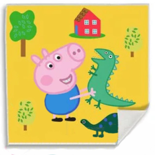 Javoli Peppa malac Dino Mágikus Kéztörlő arctörlő, törölköző 30x30cm lakástextília