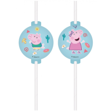 Javoli Peppa malac Messy Play papír szívószál, 4 db-os szett FSC party kellék