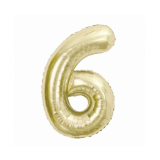 Javoli Pezsgőszínű B&C Champagne 6-os szám fólia lufi 85 cm party kellék