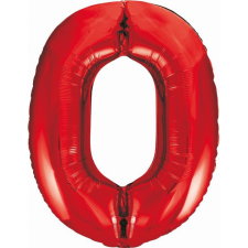 Javoli Piros 0-ás Red szám fólia lufi 85 cm party kellék