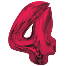 Javoli Piros 4-es Red szám fólia lufi 92 cm party kellék