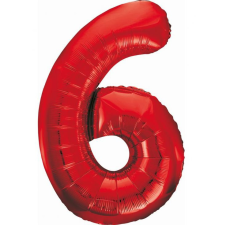 Javoli Piros 6-os Red szám fólia lufi 85 cm party kellék