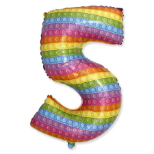 Javoli Pop It 5-ös szám fólia lufi 69 cm (WP) party kellék