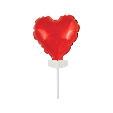 Javoli Red Heart, Piros szív fólia lufi tortára 8 cm party kellék