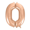 Javoli Rose Gold 0-ás szám fólia lufi 92 cm