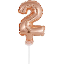 Javoli Rose Gold 2-es szám fólia lufi tortára 13 cm party kellék