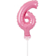 Javoli Rózsaszín 6-os Pink szám fólia lufi tortára 13 cm party kellék