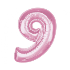 Javoli Rózsaszín 9-es Light Pink szám fólia lufi 92 cm party kellék