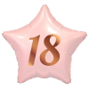 Javoli Rózsaszín Happy Birthday 18 Pink csillag fólia lufi 44 cm