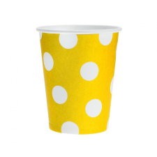 Javoli Sárga Yellow Polka Dots papír pohár 6 db-os 270 ml party kellék
