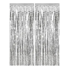 Javoli Silver Curtains, Ezüst ajtónyílásba való függöny 2 m party kellék