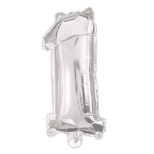 Javoli Silver, Ezüst 1-es szám fólia lufi 95 cm party kellék