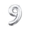 Javoli Silver, Ezüst 9-es szám fólia lufi 85 cm