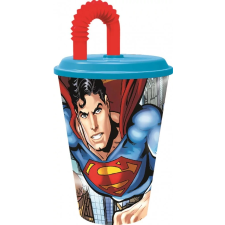 Javoli Superman Szívószálas pohár 430 ml üdítős pohár