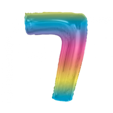 Javoli Színes 7-es Rainbow szám fólia lufi 92 cm party kellék