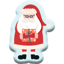 Javoli Télapó Gift Karácsony formapárna, díszpárna 40x28 cm Velúr lakástextília