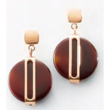 Javoli Victoria Rose gold színű barna mintás fülbevaló fülbevaló