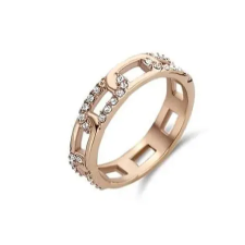 Javoli Victoria Rose gold színű fehér köves gyűrű gyűrű