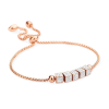 Javoli Victoria Rose gold színű fehér köves kocka karkötő