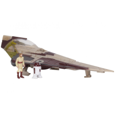 Jazwares Star Wars - Csillagok háborúja Micro Galaxy Squadron 13 cm-es jármű figurával - Jedi Starfighter Delta 7-B + Obi-Wan Kenobi és R4-P17 akciófigura