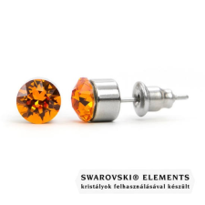  Jazzy borostyán Swarovski® kristályos fülbevaló - Kerek foglalatos Tangerine fülbevaló