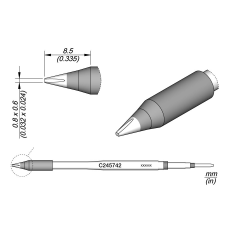 Jbc Tools C245742 forrasztóhegy, véső forma, egyenes 0.8 x 0.6 mm, hossza 8.5 mm (C245742) forrasztási tartozék