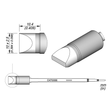 Jbc Tools C470006 forrasztóhegy, véső forma, egyenes 10 x 2.5 mm, hossza 10.4 mm (C470006) forrasztási tartozék