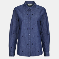 JDY Ingek / Blúzok JDYLOVE L/S EMBR SHIRT Kék EU S