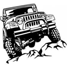 JEEP fekete matrica, 60cm x 54cm autó dekoráció