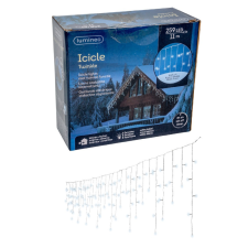  Jégcsap 259 LED-es fehér kábeles programos időzítős adapteres 1100x50cm hideg dekorációs kellék