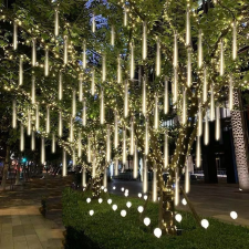  Jégcsap dekoráció, LED fény Meleg fehér karácsonyfa izzósor