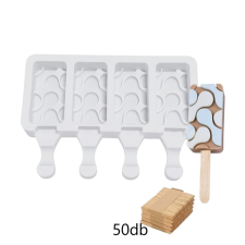  Jégkrém készítő szilikon forma, Molekula minta 13x18cm +Fa pálcika 50db sütés és főzés