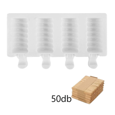 Jégkrém készítő szilikon forma, spirál 13x19cm +Fa pálcika 50db sütés és főzés