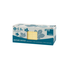  Jegyzettömb öntapadó, 75x75mm, 12x100lap, újrahasznosított 5654-11 Info Notes, sárga post-it