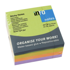  Jegyzettömb öntapadó, 75x75mm, 400lap, Info Notes spring post-it
