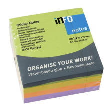  Jegyzettömb öntapadó, 75x75mm, 400lap, Info Notes spring post-it