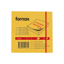 Jegyzettömb öntapadó, 75x75mm, 80lap, Fornax neon narancs post-it