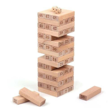 Jenga építőjáték (48db-os, natúr számos) fajáték