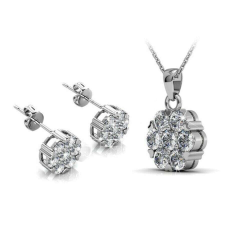Jenni - Swarovski kristályos szett - fehér ékszer szett