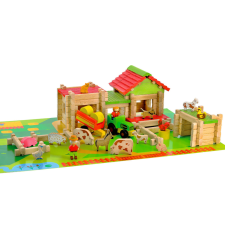 JEUJURA fa építőkészlet első nagy farmom traktorral, pótkocsival 130 db-os barkácsolás, építés